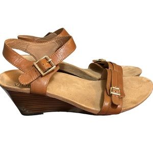 Vionic Frances Wedge Sandals Ankle Strap Small Flaw